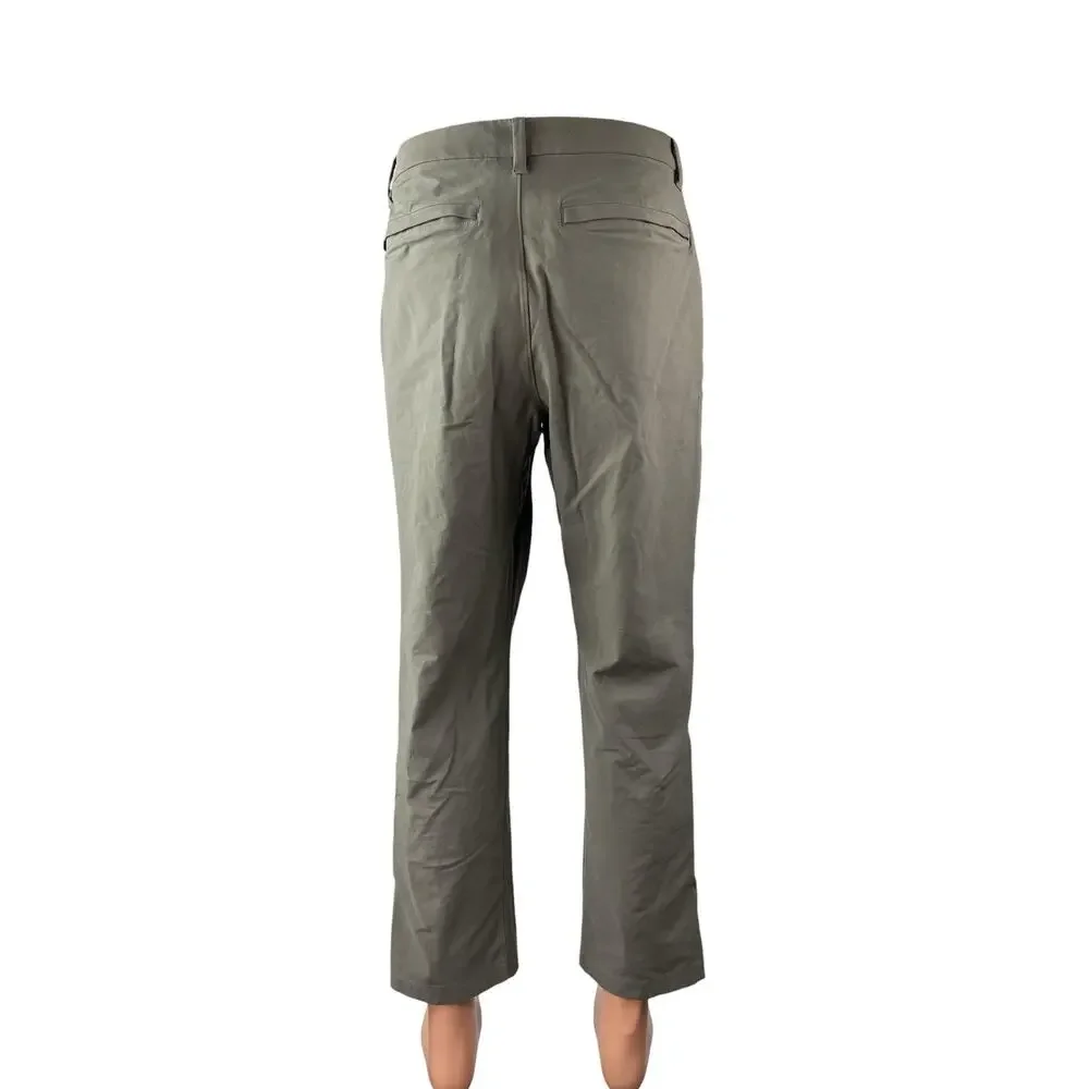 Lululemon ABC Men's Gray Mid Rise VersaTwill Classic Straight Trousers Pants 33